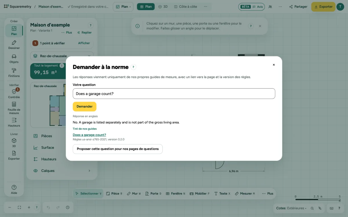 Demander à la norme répond à Un garage compte-t-il ?, avec la source tirée de nos guides.