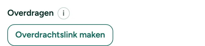 Het blok om een woning over te dragen, in de gegevens van een huis.