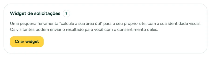 O cartão Widget de solicitações em Configurações, Escritório.