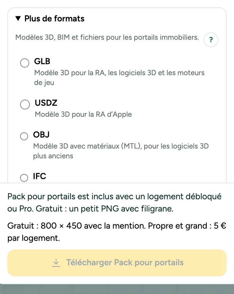 Plus de formats avec le Pack pour portails et l’origine de la surface pour le RESO.