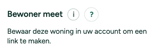 Meten, Meer voor professionals, met Bewoner meet en de knop om een link "meet uw huis" te maken.