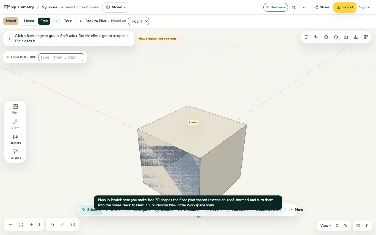 A block cut open by a section.