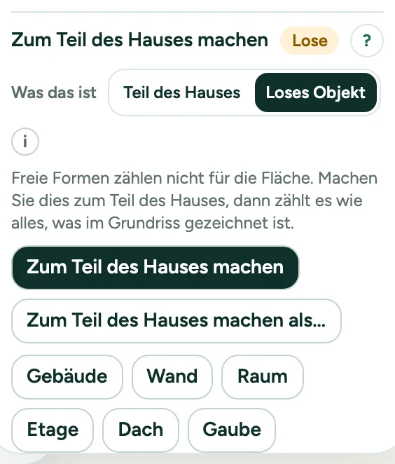Zum Teil des Hauses machen