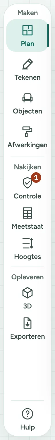 Rail naast het paneel